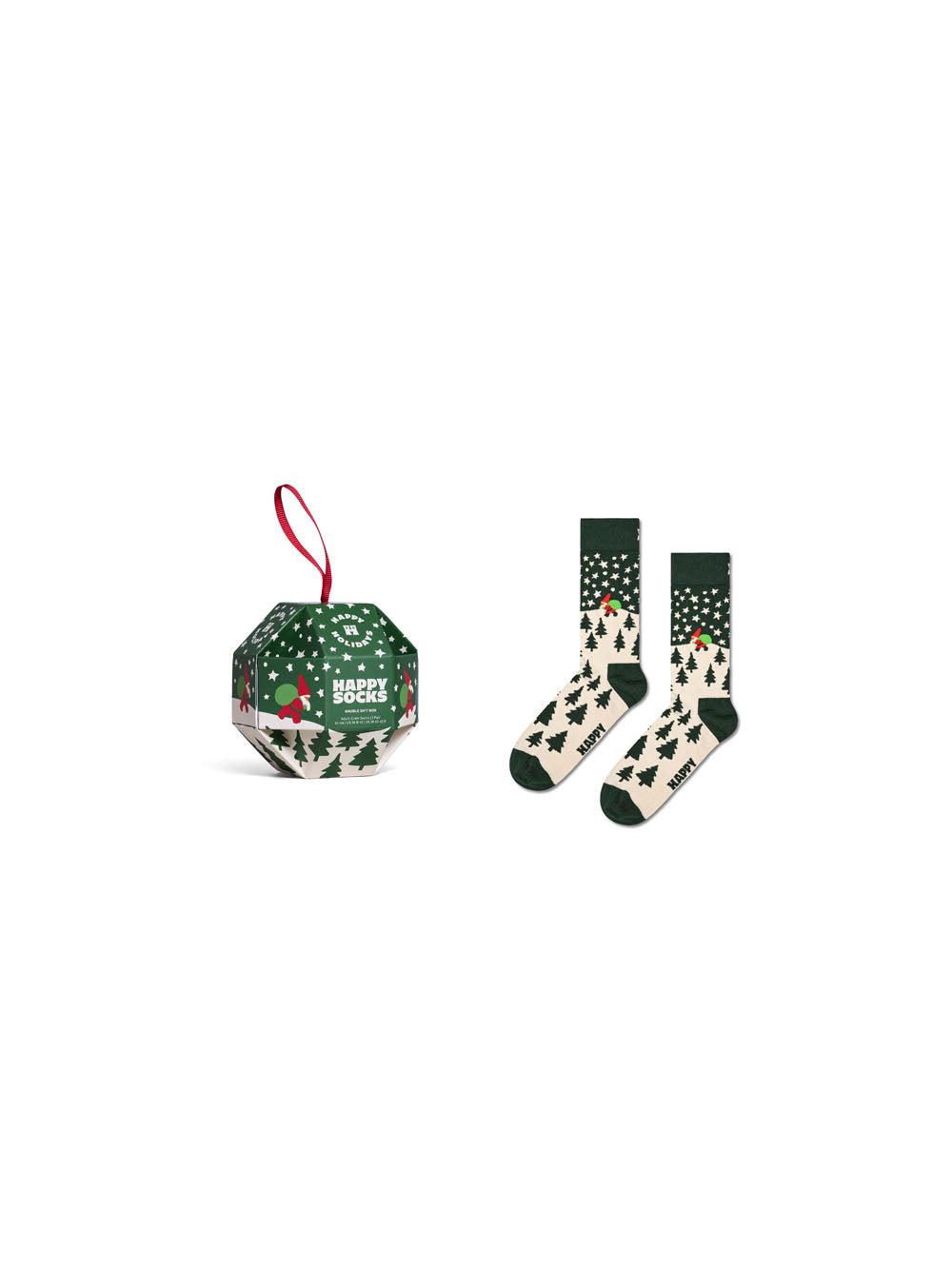 1 Pack Snow Globe Sock Gift Set - Dark Green — 1