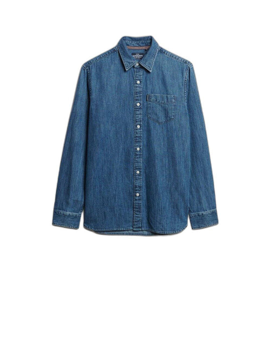 Essential L/S Denim Shirt - Worn Wash