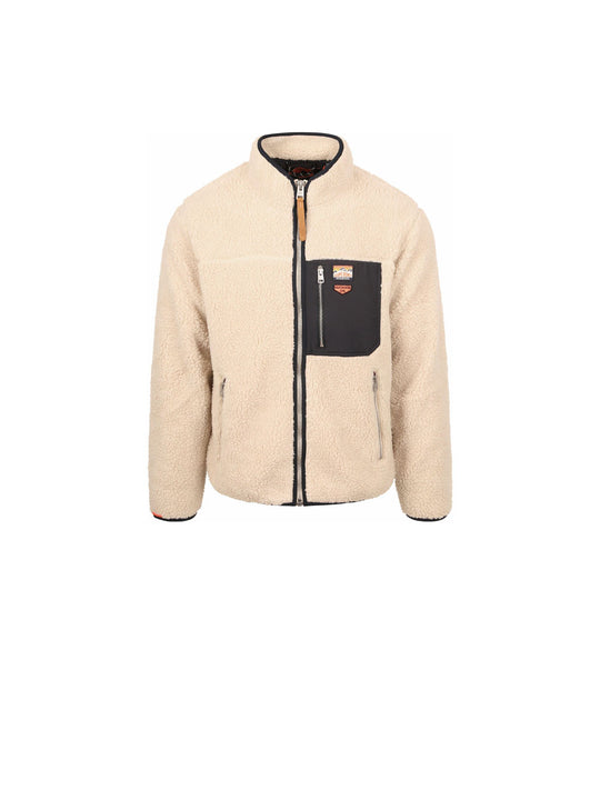 Vintage Retrò Full Zip Fleece - Oatmeal Beige