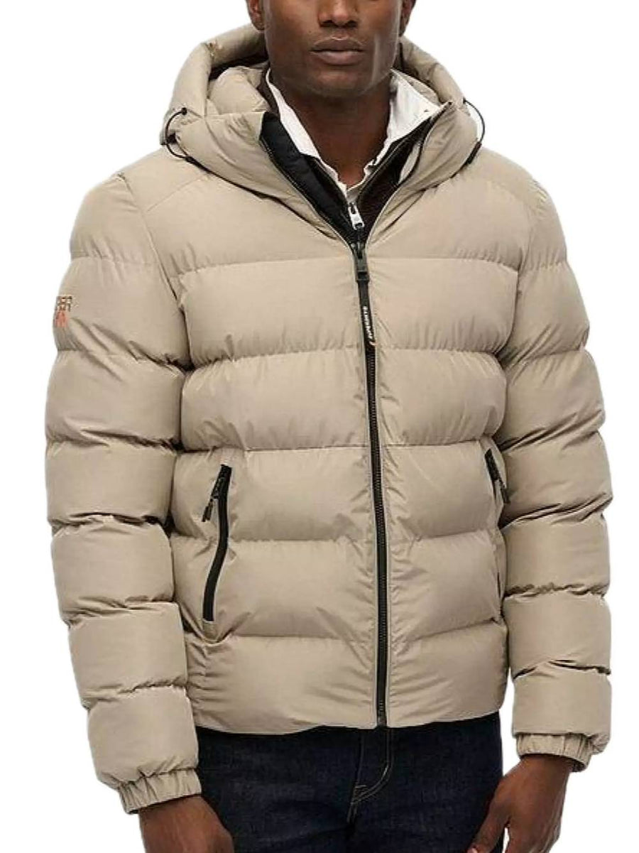 Giacca sportiva imbottita con cappuccio - Winter Twig Beige — 2