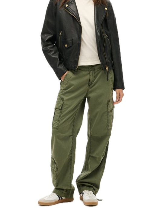 Low Rise Straight Cargo Pant - Thyme Green