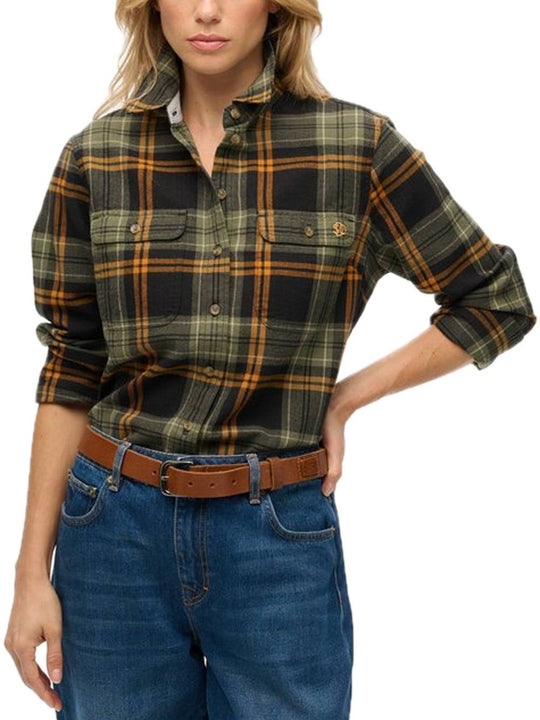 Lumberjack Check Flannel Shirt - Black/Green Check