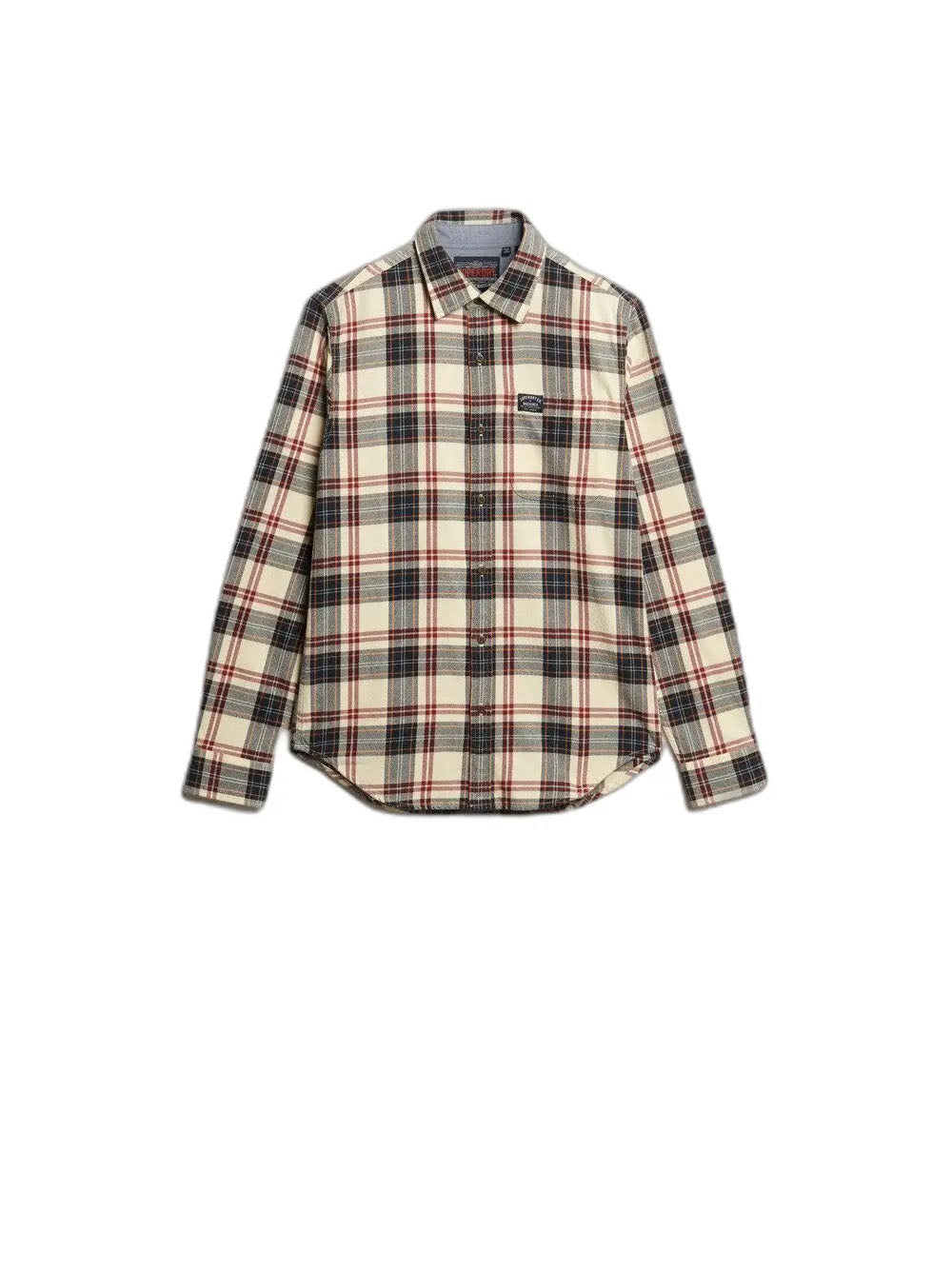 L/S Cotton Lumberjack Shirt - Peyton Check White — 1