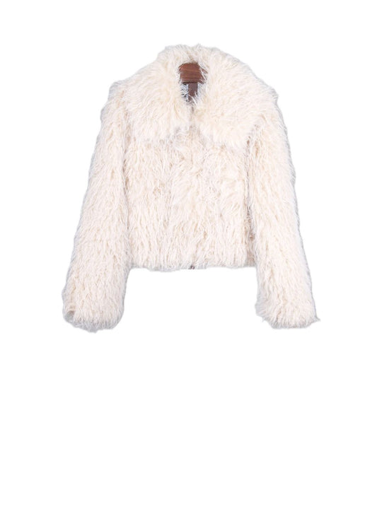 Giacca Ecopelliccia Pelo Lungo - Beige