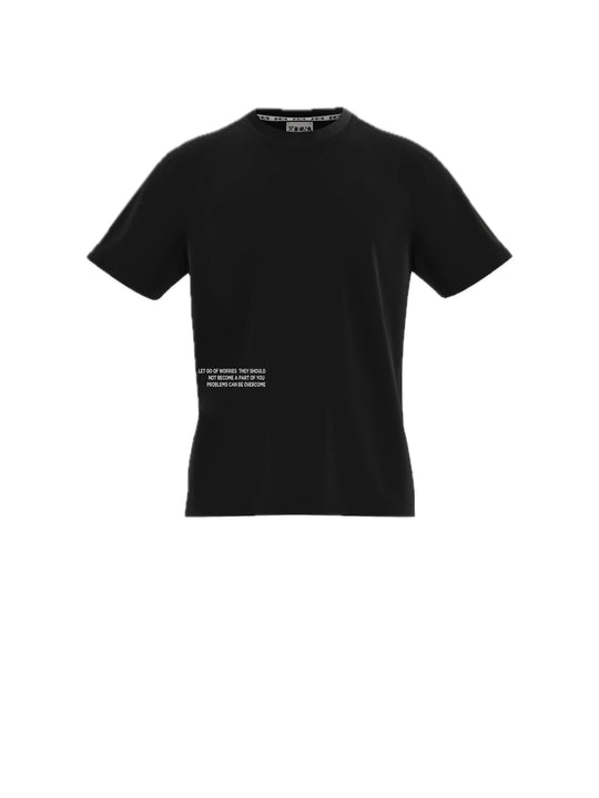 T-Shirt In Felpa - Nero