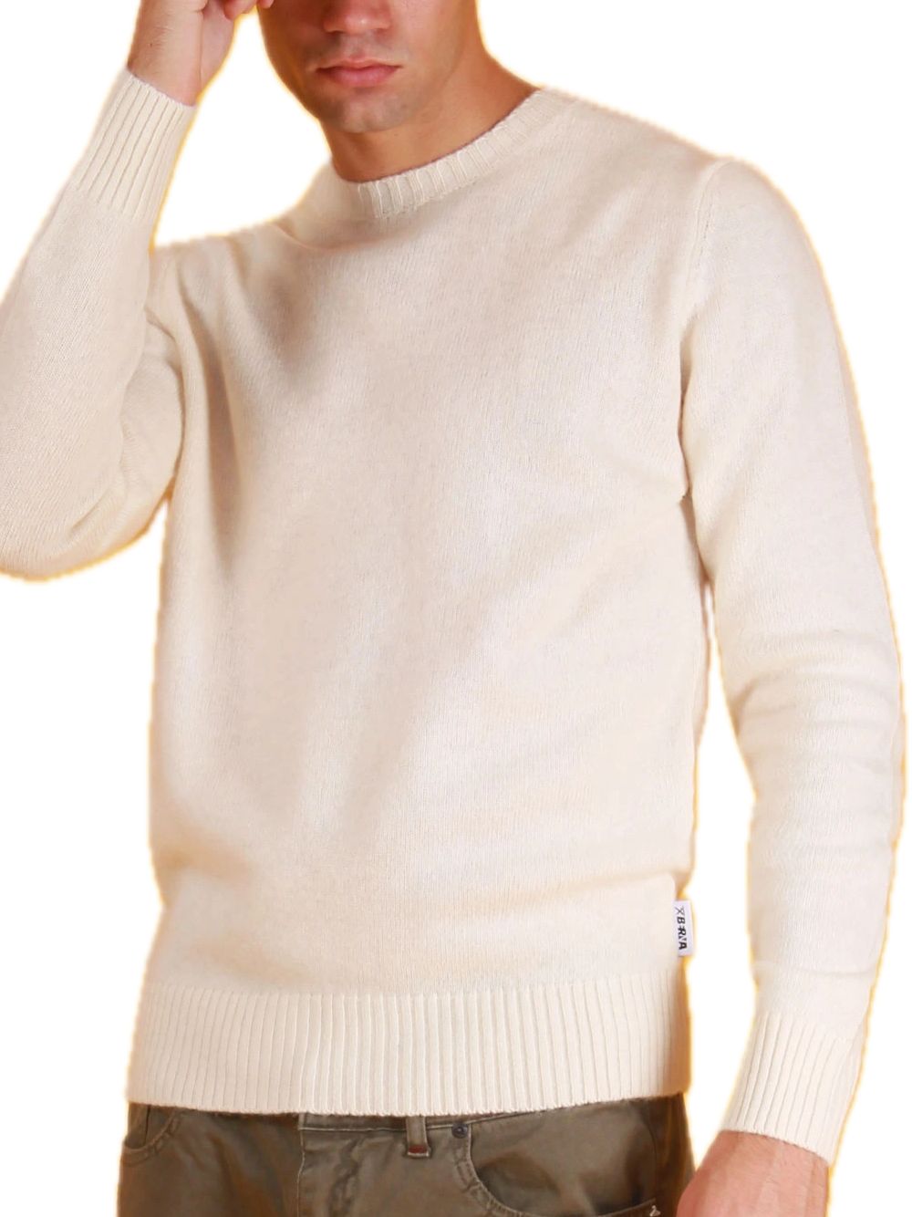 Lambswool Crew Neck - Cream — 1