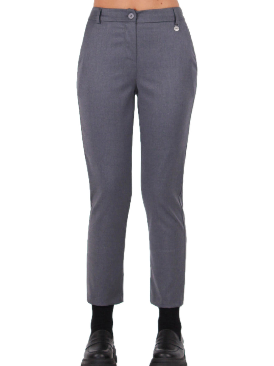Pantalone Sigaretta Flanella - Grigio