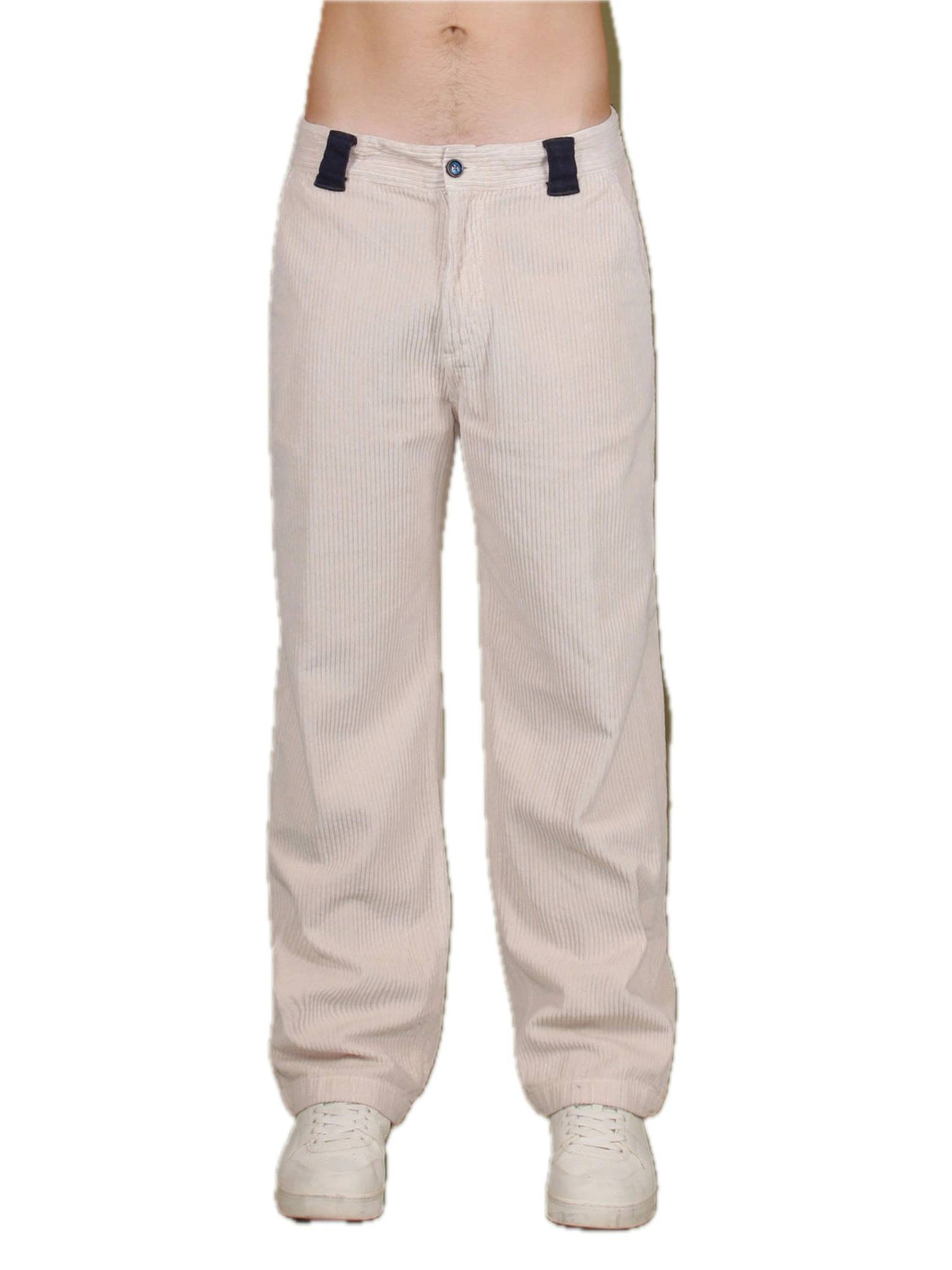 Wide Wale Corduroy Trousers - Cream — 1