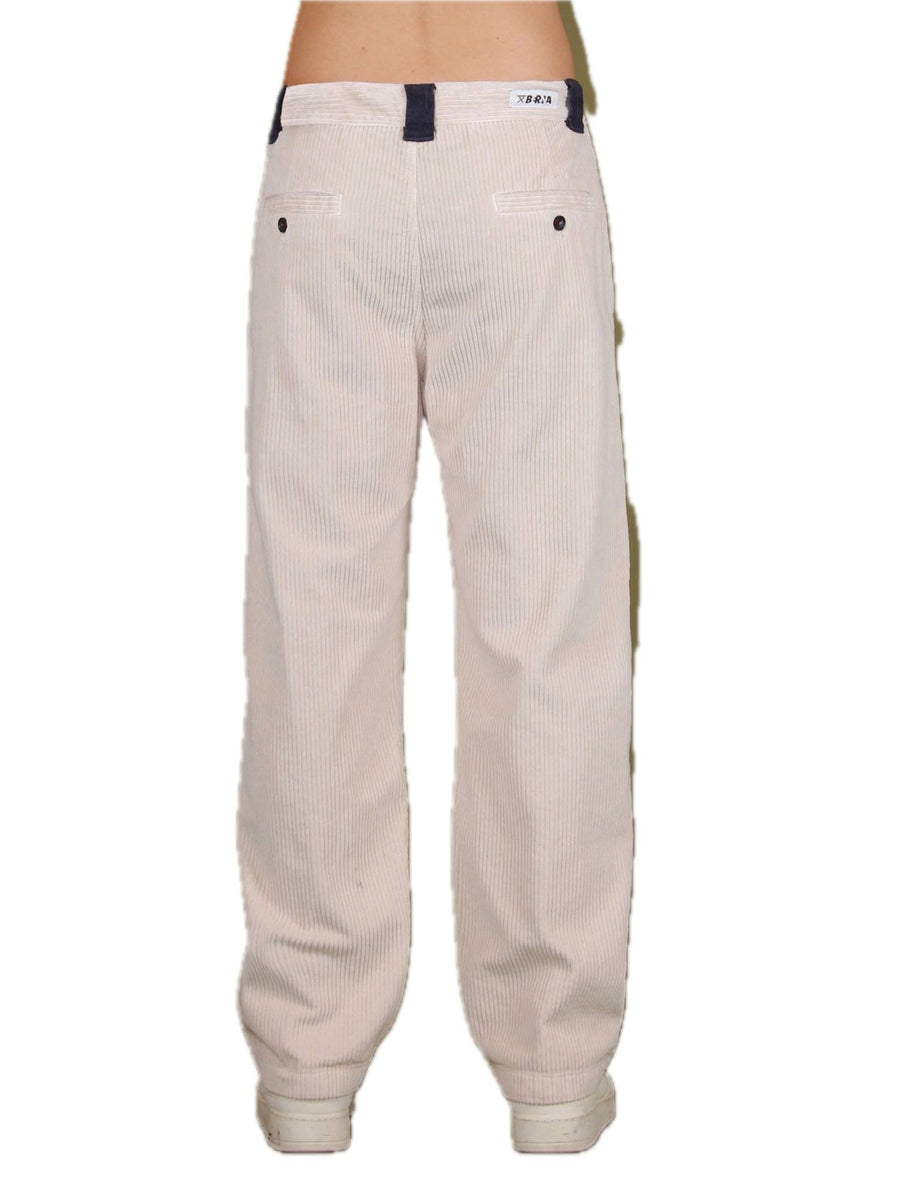 Pantalone Velluto a Coste Larghe - Panna — 2