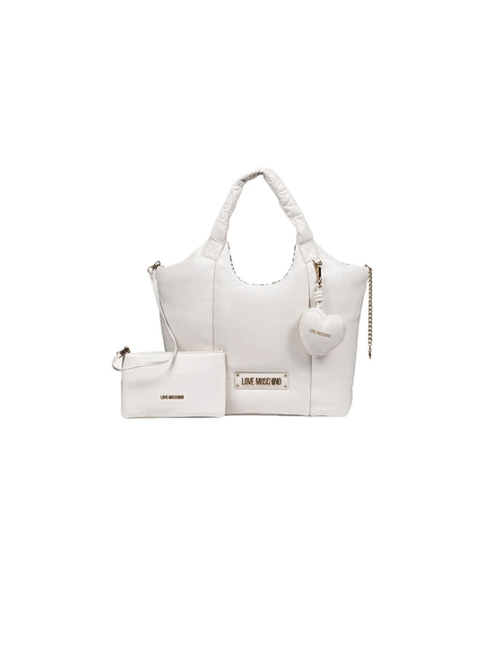 Borsa Pu - Avorio + Print Pu Nero/Avorio