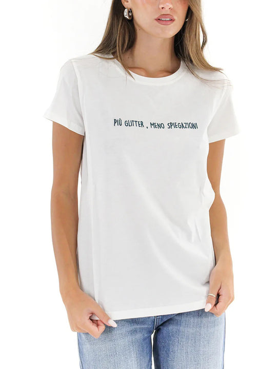 T-shirt Glitter - Bianco