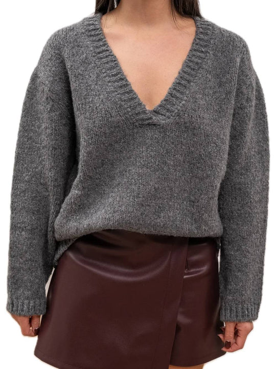 Knitwear Scollo a V - Grigio