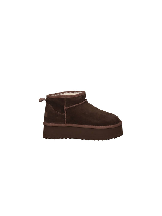 Eskimo Boots Basso In Suede E Ecofur - Marrone