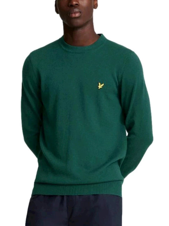 Cotton Merino Crew Neck Jumper - Dark Green