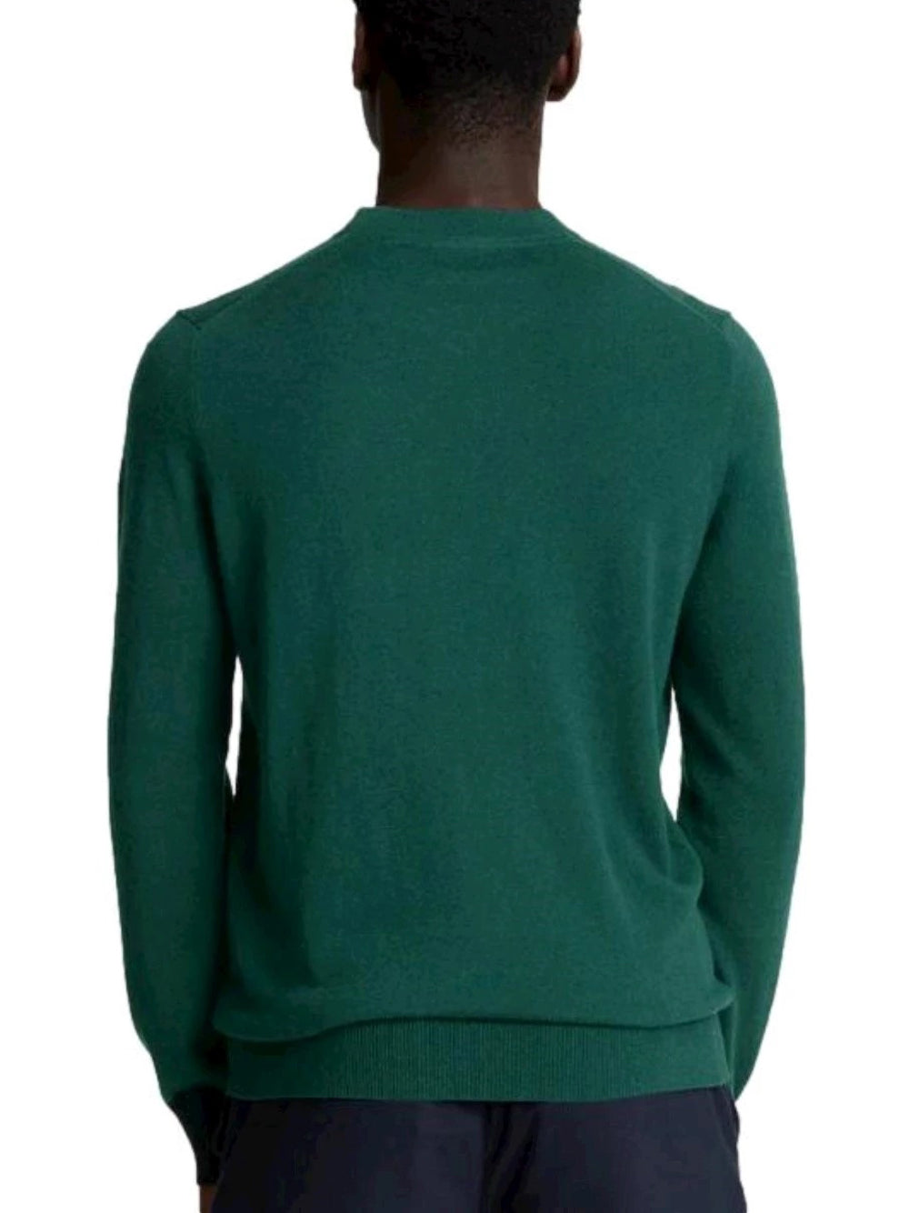 Cotton Merino Crew Neck Jumper - Dark Green — 2