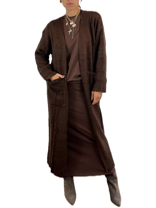 Lades Cardigan - Rich Brown