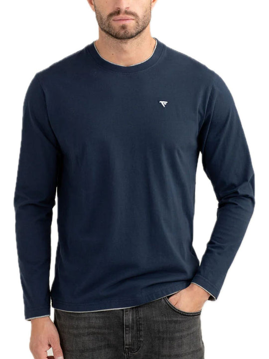 T-Shirt M/L Girocollo Unito - Blue