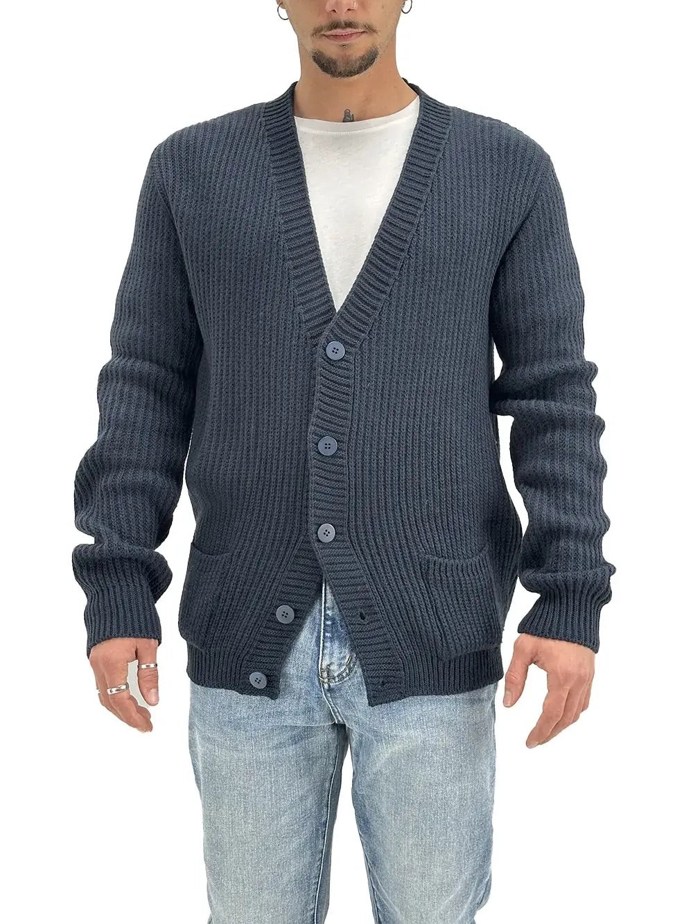 Maglia Cardigan - Blu Navy — 1