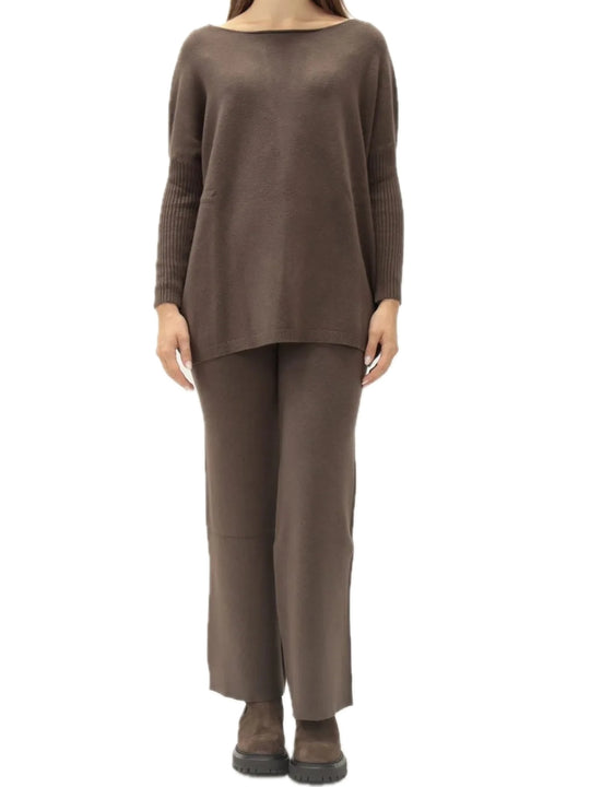 Completo Girocollo + Palazzo - Moro