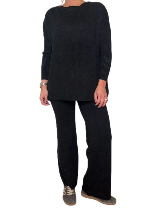 Completo Girocollo + Palazzo - Nero