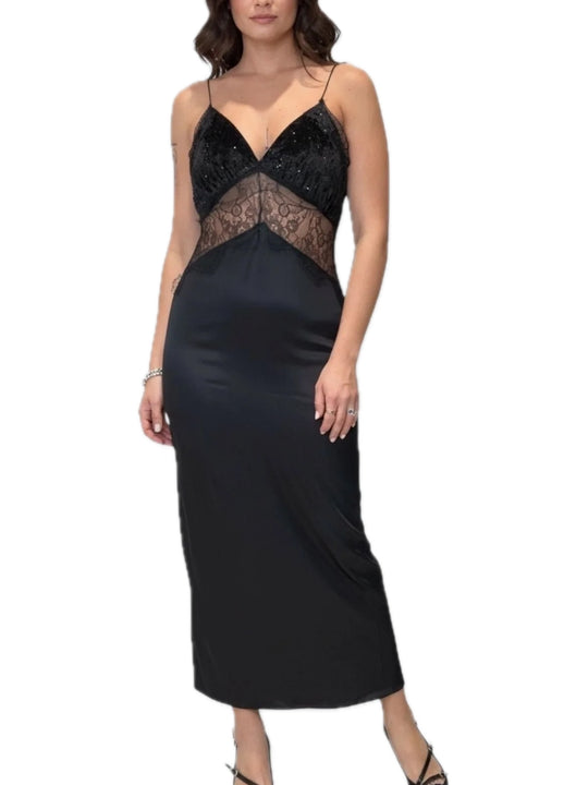 Vestito Lungo Pizzo - Nero