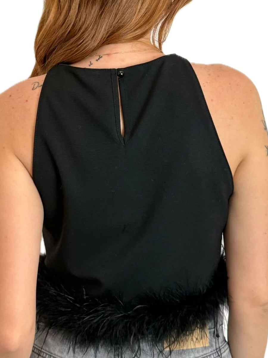 Top Piume - Nero — 2