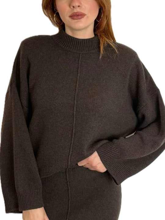 Knitwear Cucitura Frontale - Moro