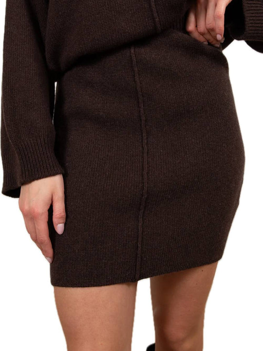 Gonna Cucitura Frontale - Moro