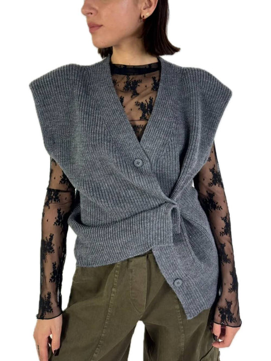 Gilet Punto Pannocchia Spalline & Bottone - Grigio