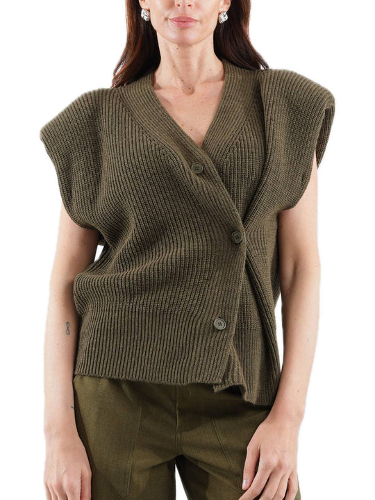 Gilet Punto Pannocchia Spalline & Bottone - Militare