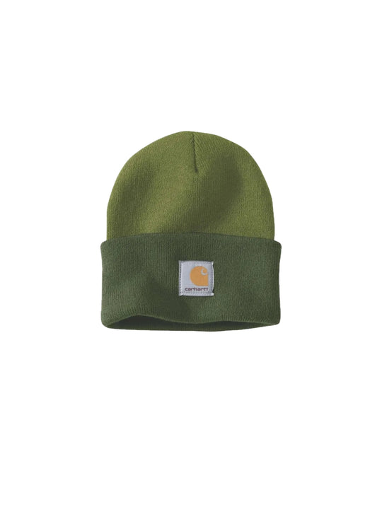 Knit Cuffed Two Tone Beanie - Green