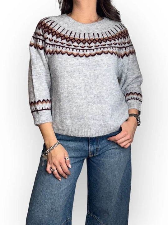 Maglia Norvegese - Perla Vino Carne