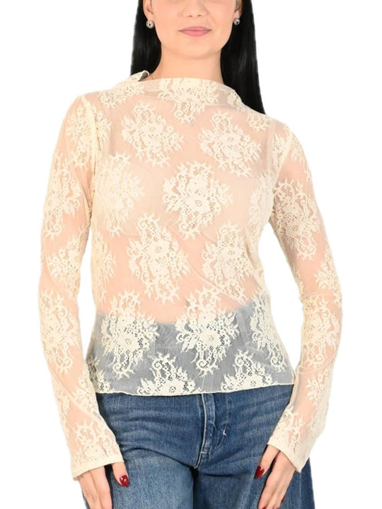 Maglia Colletto Allungato - Burro