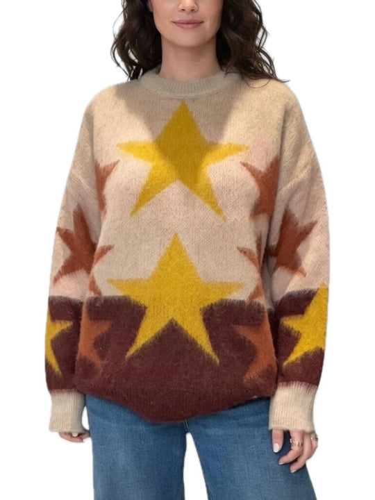 Girocollo Jacquard Stelle - Coccio