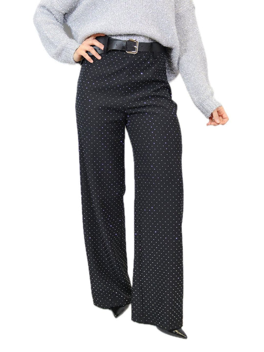 Pantalone Black Con Brillantini - Nero