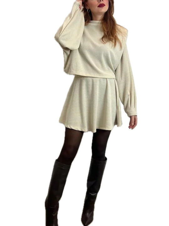 Set Minigonna Ruota E Maglia Spallina Mega - Lurex Oro