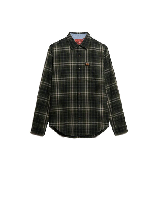 L/S Cotton Lumberjack Shirt - Frontier Check Olive Green