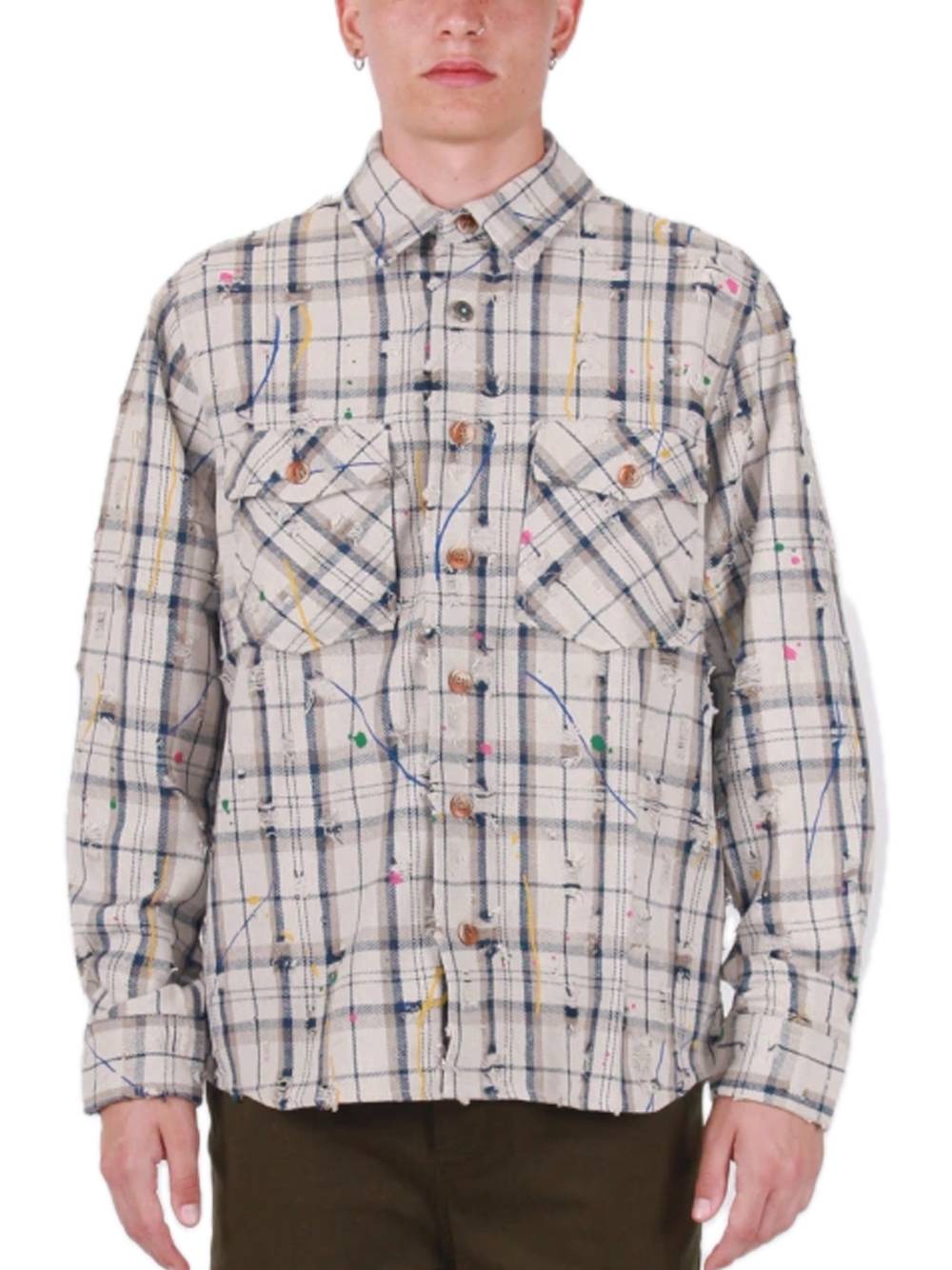 Camicia Quadri - Beige — 1