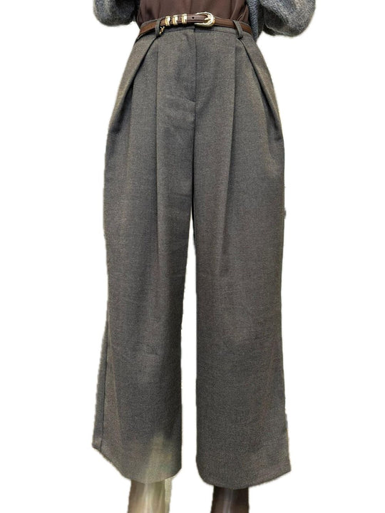 Pantalone Con Cintura - Grigio