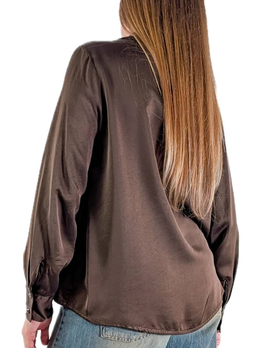 Heavy Satin Shirt - Puice — 2
