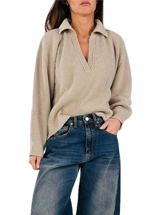 Knitwear Scollo A V - Beige