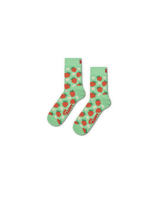 Strawberry Short Crew Sock - Light Green