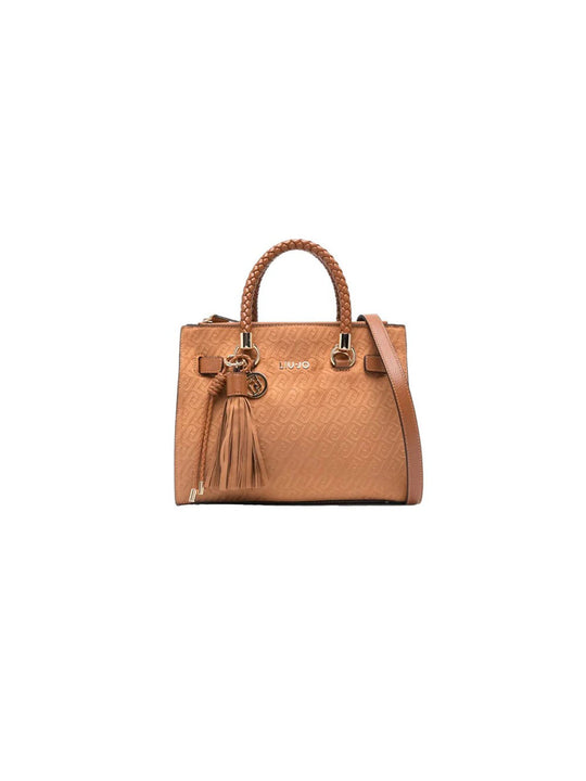Borsa Donna Con Logo Monogram All Over - Marrone