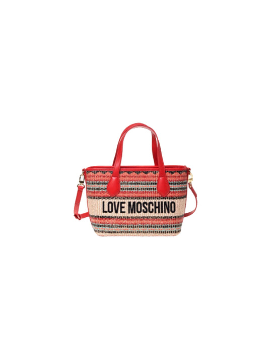 Borsa Straw + Pu - Rosso Multi