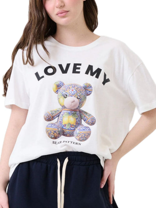T-shirt Love My Big Bear Pattern