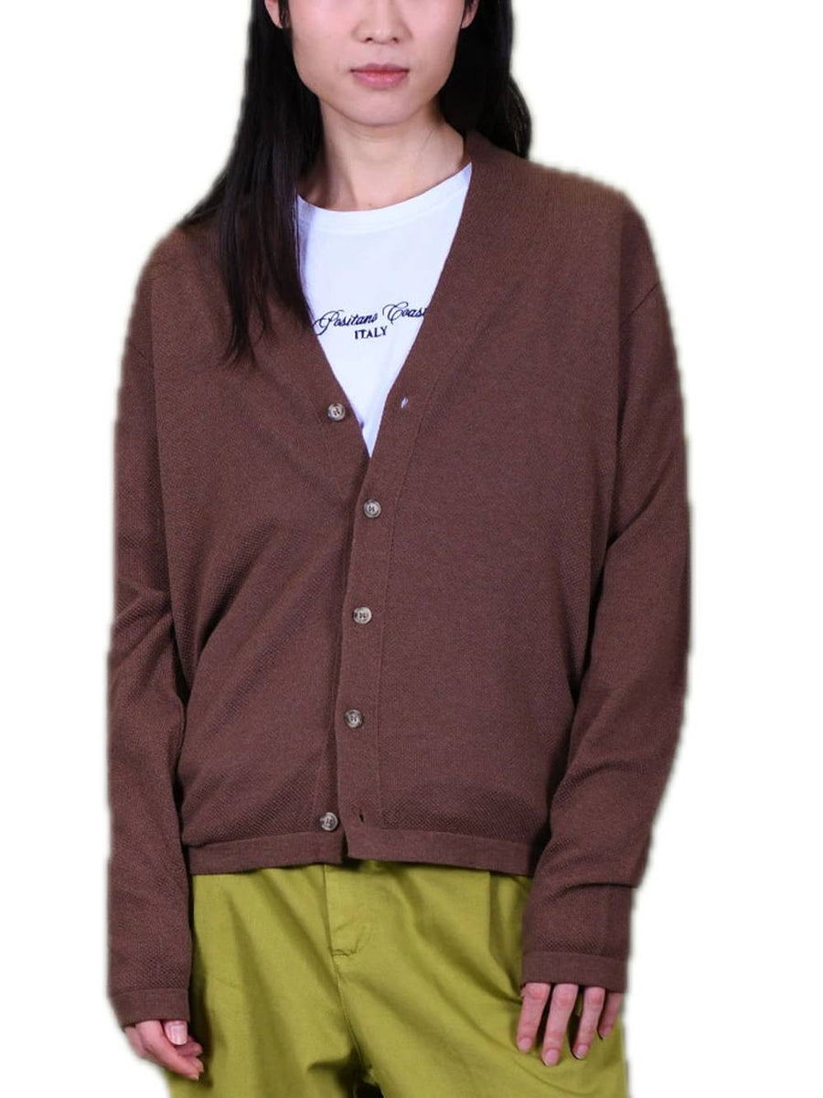 Rice Stitch Cardigan - Coffee