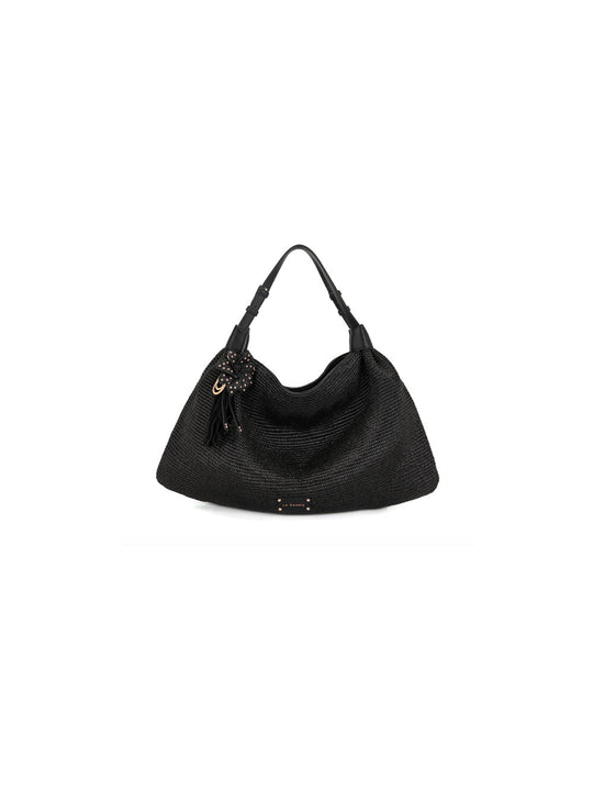 La Plage Soft Shopper Rafia + Synt - Black