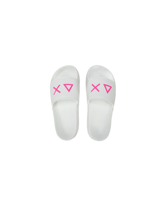 Slippers Logo - White