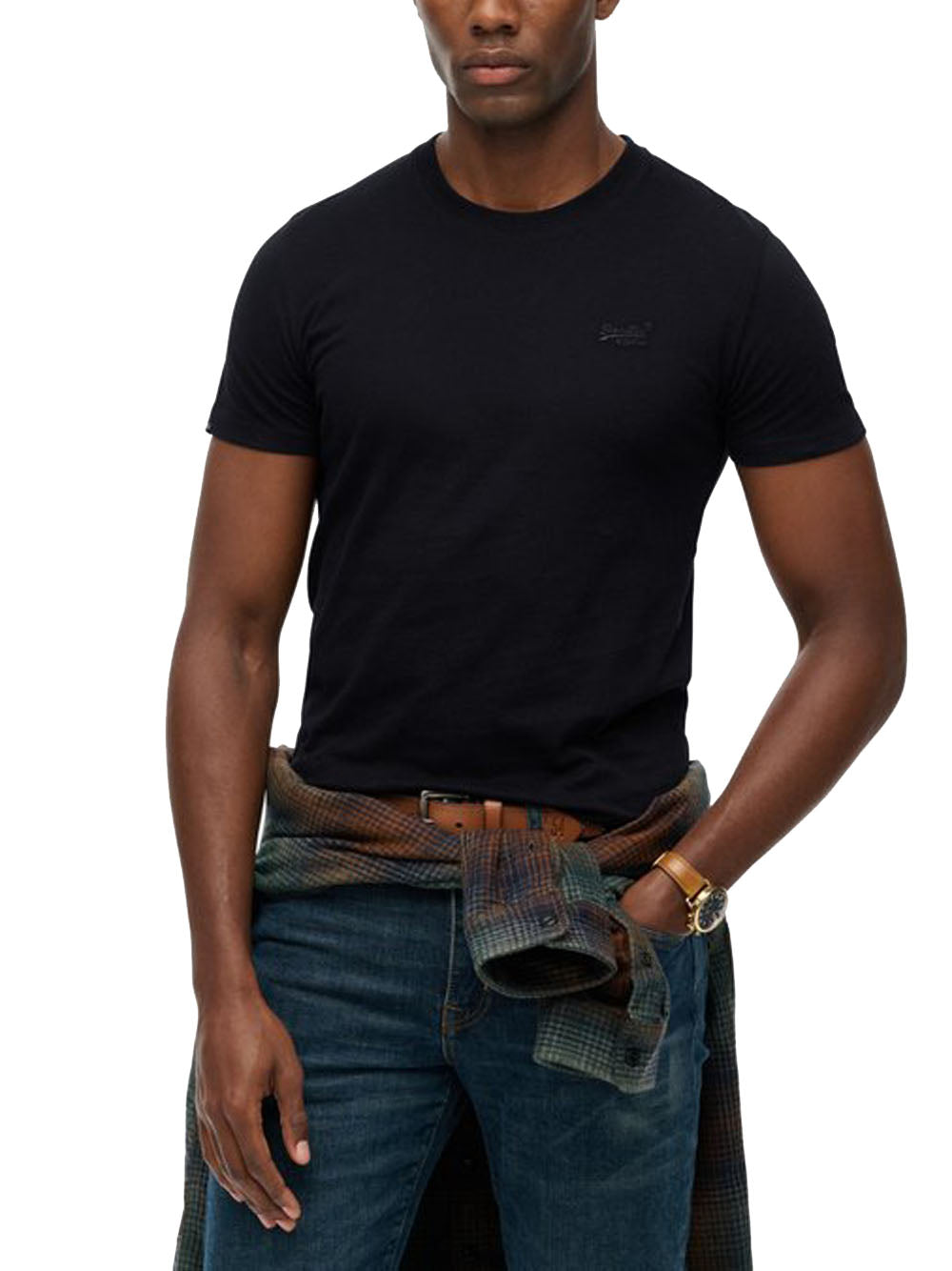 Essential Logo Emb Tee - Black — 1