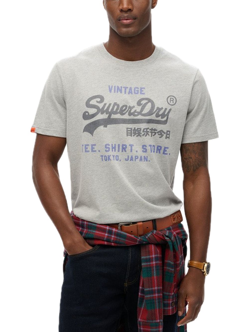 Vl Heritage Relaxed Tee - College Grey Marl — 1